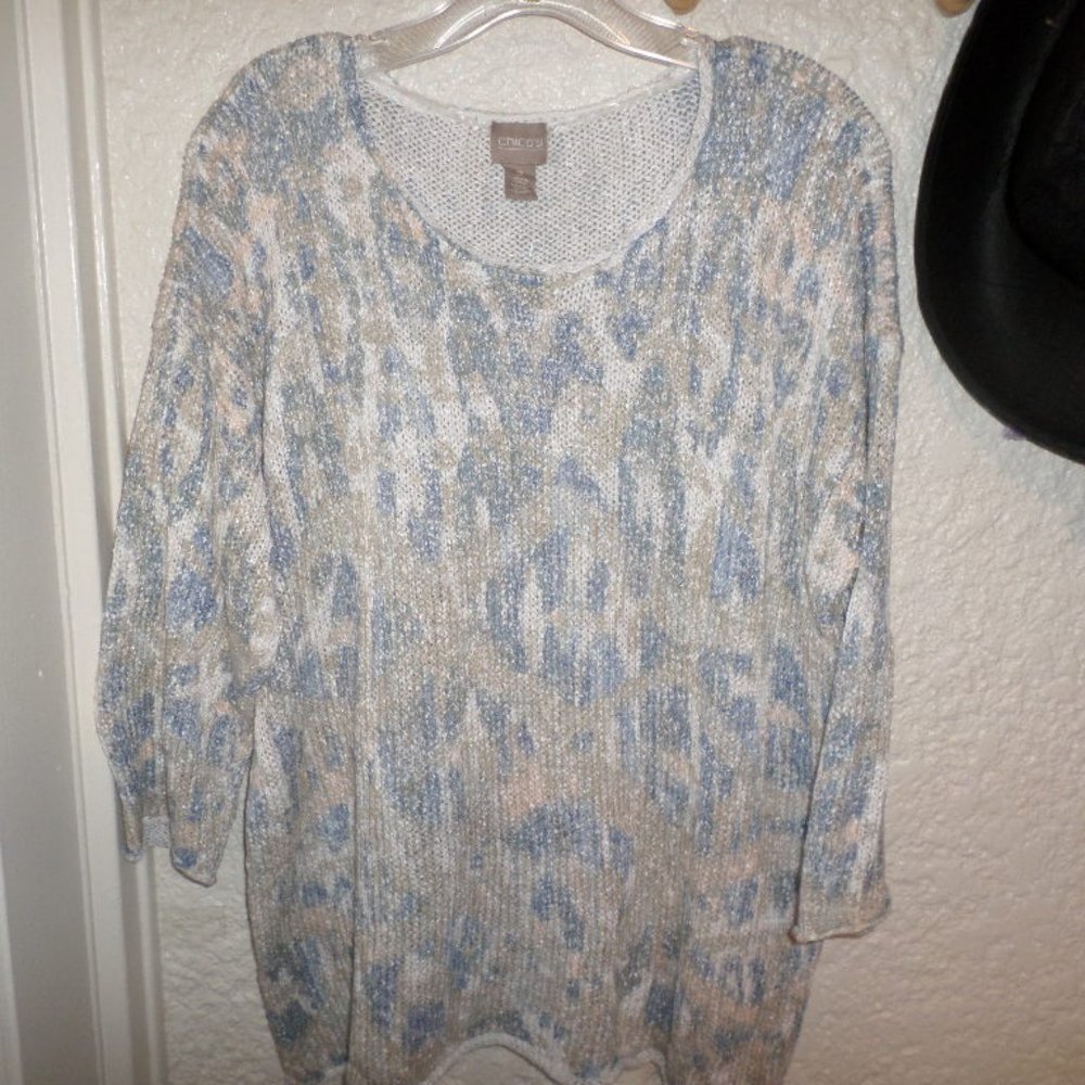Chico's Painted Desert Cotton Knit Top Chico's 2